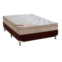 Cama Box Casal: Colchão Molas Castor Pocket Revolution Híbrido + Base CRC Suede Brown(138x188)