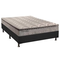Cama Box Casal: Colchão Molas MasterPocket Ensacadas Paropas Esplêndido + Base CRC Suede Gray(138x188)