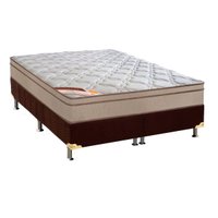 Cama Box King: Colchão Molas Castor Pocket Revolution Híbrido + Base CRC Suede Brown(193x203)