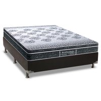 Cama Box Casal: Colchão Molas Probel MasterPocket Ensacadas ProDormir Springs + Base CRC Courano Black(138x188)