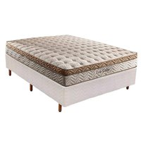 Cama Box Casal: Colchão Molas MasterPocket Ensacadas Paropas Eco Linho + Base CRC Courano White(138x188)