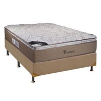 Conjunto Box Casal: Colchão Molas Luckspuma Ensacadas Platinum New + Base CRC Suede Clean (138x188)