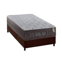 Cama Box Solteiro: Colchão Molas MasterPocket Ensacadas Anjos New King + Base CRC Suede Brown(88x188)