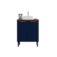 Balcão p/ Banheiro Natura 8004 c/ Cuba e 2 Portas Blue Navy - Bertolini