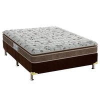 Cama Box Casal: Colchão Espuma Probel D45 ProDormir Advanced + Base CRC Suede Brown(138x188)