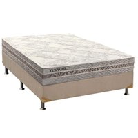 Cama Box Casal: Colchão Molas MasterPocket Ensacadas Paropas Texture + Base CRC Suede Clean(138x188)