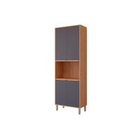 Paneleiro de Cozinha Esplêndida Torre Quente c/ 4 Portas e 1 Nicho p/ Forno 70cm Freijo/Titanium - MGM