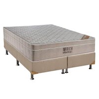 Cama Box Queen: Colchão Molas SuperPocket Ensacadas Ortobom Fort Airtech Spring + Base CRC Suede White(158x198)