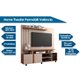 Rack Bancada c/Painel p/TV até 55 Pol Valência 100% MDF Rodízios 160x182cm Off White/Cinamomo - Permóbili