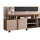Rack Bancada c/Painel p/TV até 55 Pol Valência 100% MDF Rodízios 160x182cm Off White/Cinamomo - Permóbili