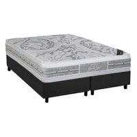 Cama Box King: Colchão Molas Pocket Ensacadas Castor Super luxo Látex SLX + Base CRC Suede Gray(193x203)