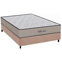 Cama Box Casal: Colchão Espuma Orthoflex D33 Milão + Base CRC Suede Clean(138x188)
