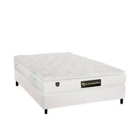 Conjunto Box Casal: Colchão Molas Luckspuma Ensacadas Lucksfaction Plus + Base CRC Courano White (138x188)