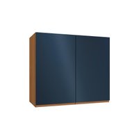 Armário Aéreo p/ Cozinha Ciela R644 c/ 2 Portas 80cm Canela/Azul - Kappesberg