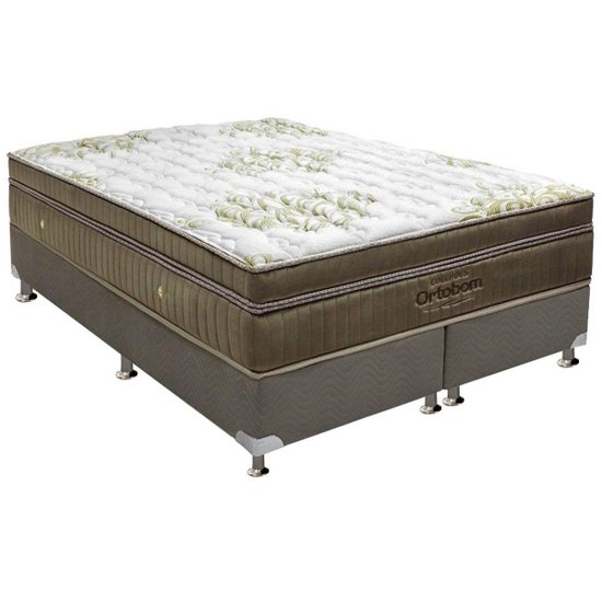 Cama Box Queen: Colchão Molas SuperPocket Ensacadas Ortobom Gold Ultragel + Base CRC Suede Gray(158x198)