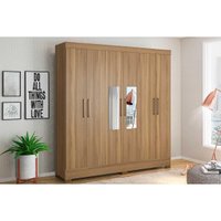 Guarda Roupa Casal 6 Portas e 3 Gavetas c/ Espelho Prático Amêndola Touch - Demóbile