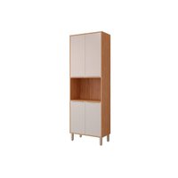 Paneleiro de Cozinha Esplêndida Torre Quente c/ 4 Portas e 1 Nicho p/ Forno 70cm Freijo/Off White - MGM