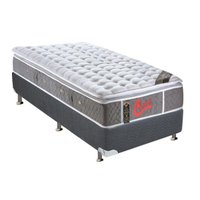 Conjunto Box Solteiro: Colchão Molas Castor Ensacadas Light Stress Oxygen New + Base CRC Suede Gray (88x188)