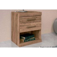 Mesa Cabeceira Casal Plus c/ 2 Gavetas Atacama-Jatobá - Santos Andirá