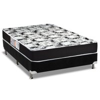 Conjunto Box Casal: Colchão Espuma Luckspuma D33 Supreme + Base CRC Suede Black(138x188)