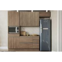 Cozinha Modulada Kappesberg Maxxi 5 Peças (2 Armários + 1 Balcão + 1 Paneleiro + 1 Complemento) C5P28 Nogal
