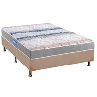 Cama Box Queen: Colchão Espuma Probel D45 Guarda Costas + Base CRC Suede Clean(158x198)