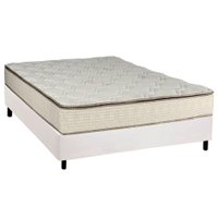 Conjunto Box Casal: Colchão Molas Luckspuma Bonnel Montreal + Base CRC Courano White (138x188)