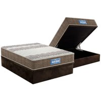 Cama Box Baú Casal: Colchão Anatômico Probel D33/ Guarda Costas Próintense Double Face + Base CRC Suede Brown(138x188)