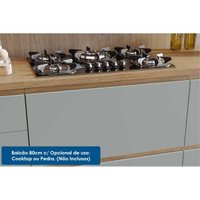 Cozinha Completa Rainha Gourmet 7 Peças (3 Aéreos + 1 Paneleiro + 3 Balcões) C7P01 Nature/Verde - Nesher