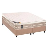 Cama Box King: Colchão Molas Castor Tecnopedic Premium + Base CRC Suede Clean(193x203)