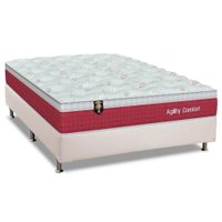 Conjunto Box Casal: Colchão Molas Orthoflex Ensacadas Agility Confort + Base CRC Courano White (138x188)