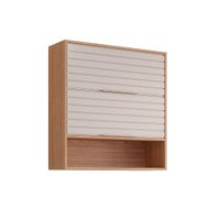 Armário Aéreo p/ Cozinha Esplendida c/ 2 Portas Basculantes 80cm Freijo/Off White - MGM