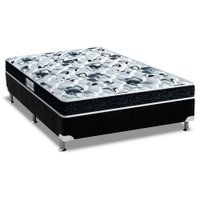 Cama Box Casal: Colchão Espuma Probel D28/EP Anatômico Advanced Tech1000 + Base CRC Suede Black(138x188)