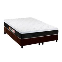Cama Box Queen: Colchão Espuma Castor D45 Black e White AIR + Base CRC Suede Brown(158x198)