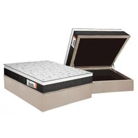 Cama Box Baú Casal: Colchão Ortopédico Plumatex Falcon Ultra Firme + Base CRC Suede Clean (138x188)