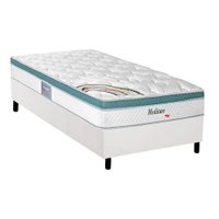 Cama Box Solteiro: Colchão Molas MasterPocket Ensacadas Herval Meditare + Base CRC Courano White(88x188)