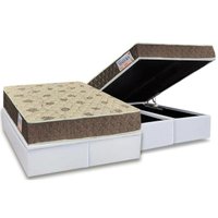 Cama Box Baú King: Colchão Ortopédico Orthoflex D33 / EP Matera + Base CRC Courano White(193x203)