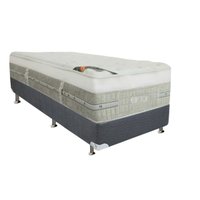 Conjunto Box Solteiro: Colchão Molas Castor Ensacadas Summer Winter + Base CRC Suede Gray (88x188)