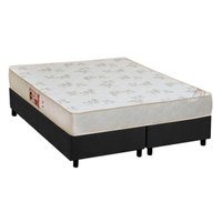 Cama Box Queen: Colchão Espuma Castor D33 Sleep Max Relax + Base CRC Suede Gray(158x198)