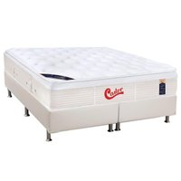 Cama Box Queen: Colchão Molas Castor Pocket Gold Star Vitagel + Base CRC Courano White(158x198)