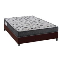 Cama Box Casal: Colchão Espuma D33 Ortobom /EP Anatômico Fort Tech ISO 100 + Base CRC Courano Brown(138x188)