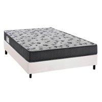 Cama Box Casal: Colchão Ortopédico Ortobom D33/EP Anatômico Fort Tech ISO 100 + Base CRC Courano White(138x188)