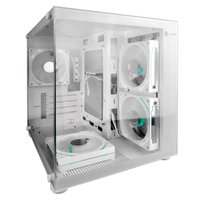 Gabinete Gamer Aquario, Hayom, GB1797,4x Fans RGB, Vidro Temperado, Micro-ATX, Mini-ITX - Branco