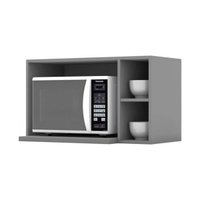 Armário de Cozinha Modulado Suporte Nicho p/ Microondas Americana 80x44cm Cinza - Henn