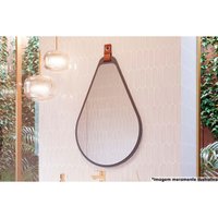 Espelho de Quarto Solteiro Gota 50X76cm Titanium - MGM