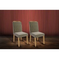 Kit 2 Cadeiras de Cozinha Paola Wood 2 Un Savana-Madeirado/Suede Nude Bege - Cimol