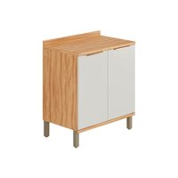 Gabinete de Cozinha Modulado Balcão Sauvignon 2 Portas c/ Tampo 80cm Amendoa/Off White - Ronipa