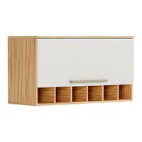 Armário de Geladeira p/ Cozinha Nápoli Prime adeira Adega c/ 1 Porta Basculante 80cm Amendoa/Off White - Ronipa