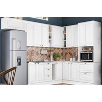 Cozinha Completa Americana 13 Peças (5Aéreos+4Balcões+1Paneleiro+3Complementos) s/Pia CZ268 Branco - Henn