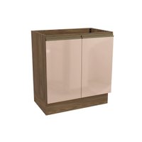 Módulo Cozinha Kappesberg Curve Balcão Curve N625 c/ 2 Portas s/Tampo 80cm Nogueira/Macadamia-Kappesberg